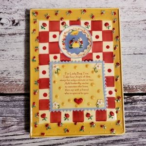 NIB Lula Belle Lady Bug Tea Time Plaque